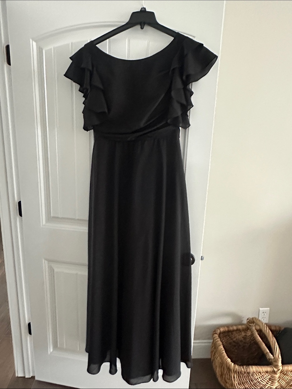 JJs House Black Arla Black A-line Chiffon Dress